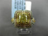 LARGE 2.05CT WHITE PINK & FANCY YELLOW DIAMOND 18K 2TONE GOLD 3D ENGAGEMENT RING