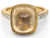 LARGE 8.70CT DIAMOND & AAA YELLOW SAPPHIRE 18KT YELLOW GOLD BEZEL FILIGREE RING