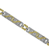 WIDE 5.47CT WHITE & FANCY YELLOW DIAMOND 18KT 2 TONE GOLD SQUARE TENNIS BRACELET