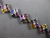 EXTRA LARGE 35.39CT DIAMOND & AAA MULTI COLOR SAPPHIRE 18KT WHITE GOLD BRACELET