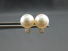 ESTATE .09CT DIAMOND & AAA SOUTH SEA PEARL 14K YELLOW GOLD CLASSIC STUD EARRINGS