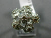 WIDE .86CT WHITE & CHOCOLATE FANCY DIAMOND 18KT WHITE GOLD MULTI FLOWER FUN RING