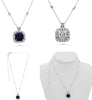 LARGE 13.29CT DIAMOND & AAA SAPPHIRE PLATINUM ROUND & BAGUETTE FLOATING PENDANT