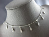 ESTATE 1.8CT DIAMOND 14KT WHITE GOLD 3D BY THE YARD CHANDELIER LOVE NECKLACE