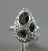 ESTATE LARGE .60CT ROUND DIAMOND 14K WHITE GOLD 3D OPEN PAVE PEAR SHAPE FUN RING