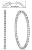 LARGE 2.20CT DIAMOND 14KT WHITE GOLD 3D ROUND INSIDE OUT HOOP HANGING EARRINGS