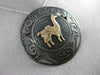 ANTIQUE LARGE 18K YELLOW GOLD & 925 SILVER CAMEL LAMA FILIGREE PIN BROOCH #24320