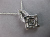 ESTATE .51CT DIAMOND 14KT WHITE GOLD 3D ROUND CLUSTER SQUARE FLOATING PENDANT