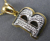 ESTATE .25CT ROUND DIAMOND 14KT TWO TONE GOLD 3D "R" INITIAL PENDANT #MILANO004