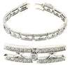 ESTATE WIDE 3.31CT DIAMOND 14KT WHITE GOLD 3D XO BEZEL PAVE TENNIS BRACELET