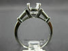WIDE .65CT DIAMOND PLATINUM ROUND & BAGUETTE SEMI MOUNT ENGAGEMENT RING #18678