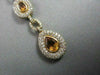 ANTIQUE 3.44CT DIAMOND & AAA EXTRA FACET CITRINE 14K YELLOW GOLD 3D PEAR PENDANT