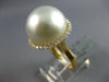 LARGE .44CT DIAMOND & AAA SOUTH SEA PEARL 18KT YELLOW GOLD CLASSIC HALO FUN RING