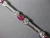 ANTIQUE WIDE 2.80CT DIAMOND & AAA RUBY 14KT TWO TONE GOLD TENNIS BRACELET #1456