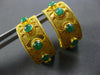 LARGE 2.21CT AAA EMERALD 18KT YELLOW GOLD 5 STONE FILIGREE GREECE EARRINGS 28195