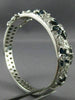 ANTIQUE 7.0CT DIAMOND & AAA SAPPHIRE 14K WHITE GOLD FLOWER BANGLE BRACELET 20984