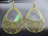 EXTRA LARGE .20CT DIAMOND 18KT YELLOW GOLD TEAR DROP ETOILE FUN HANGING EARRINGS
