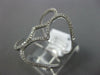 ESTATE LARGE .19CT DIAMOND 14KT WHITE GOLD 3D CLASSIC DOUBLE HEART FUN LOVE RING