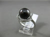 ESTATE LARGE .19CT DIAMOND 14K WHITE GOLD 3D TAHITIAN PEARL FLOWER SOLITARE RING