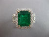 EXTRA LARGE 9.51CT DIAMOND & AAA EMERALD 18KT 2 TONE GOLD FILIGREE COCKTAIL RING