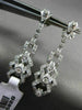 ESTATE LONG 1.13CT DIAMOND 14KT WHITE GOLD OPEN FILIGREE FLOWER HANGING EARRINGS