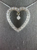 ESTATE LARGE 1.15CT DIAMOND 14KT WHITE GOLD 3D SOLITAIRE OPEN HEART LOVE PENDANT