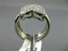 ESTATE WIDE .65CT DIAMOND 14KT WHITE GOLD 3D PAVE HEART PROMISE LOVE RING #671