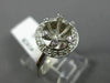 ESTATE WIDE .35CT DIAMOND 14KT WHITE GOLD HALO SEMI MOUNT ENGAGEMENT RING #1028