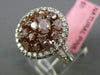 ESTATE 2.66CT PINK & WHITE DIAMOND 18KT 2 TONE GOLD 3D MULTI SHAPE FILIGREE RING
