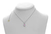 .72CT DIAMOND & AAA PINK SAPPHIRE 18KT WHITE GOLD 3D PEAR SHAPE FLOWER NECKLACE