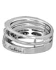 LARGE .55CT DIAMOND 18KT WHITE GOLD 3D MULTI ROW SEMI ETERNITY ANNIVERSARY RING
