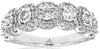 ESTATE 1CT DIAMOND 14KT WHITE GOLD MULTI FLOWER SEMI ETERNITY ANNIVERSARY RING