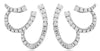 1.36CT DIAMOND 14KT WHITE GOLD MULTI ROW DOUBLE HEART HORSESHOE HANGING EARRINGS