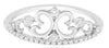 ESTATE .21CT DIAMOND 14KT WHITE GOLD 3D DOUBLE HEART OPEN FILIGREE CROWN RING
