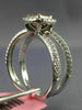 ESTATE 1.24CT WHITE & BROWNISH ORANGE DIAMOND 18KT WHITE & ROSE GOLD LOVE RING