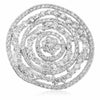 ESTATE LARGE 2.17CT DIAMOND 18KT WHITE GOLD 3D MULTI ROW FLOWER COCKTAIL RING