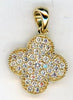 ESTATE 1.01CT DIAMOND 14KT YELLOW GOLD CLASSIC FLOWER FILIGREE FLOATING PENDANT