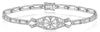 .15CT DIAMOND 14KT WHITE GOLD 3D ROUND OPEN FILIGREE FLOWER CUFF TENNIS BRACELET