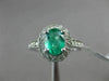 WIDE 1.30CT DIAMOND & AAA EMERALD 14K WHITE GOLD OVAL HALO ENGAGEMENT RING #2453