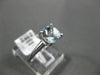 ESTATE .80CT AAA AQUAMARINE 14KT WHITE GOLD 3D SQUARE SOLITAIRE PROMISE RING