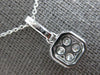 ESTATE .35CT DIAMOND 14KT WHITE GOLD CLUSTER INVISIBLE SQUARE FLOATING PENDANT