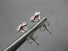 ESTATE 2.1CT DIAMOND & AAA PINK QUARTZ 14K WHITE GOLD HALO MARTINI STUD EARRINGS