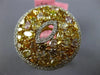 ESTATE LARGE GIA 4.22CT MULTI COLOR FANCY DIAMOND 18K 2 TONE GOLD CLUSTER RING
