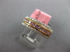 ESTATE .91CT WHITE & PINK DIAMOND 18KT WHITE & ROSE GOLD 3 ROW ANNIVERSARY RING