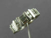 ESTATE 1CT ROUND & BAGUETTE DIAMOND 14KT WHITE GOLD 3D ANNIVERSARY RING #21536