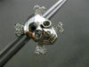 ESTATE .20CT DIAMOND 14KT WHITE GOLD PIRATE SKULL SCREW BACK STUD EARRINGS F/G