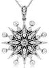 ESTATE .44CT DIAMOND 14KT WHITE GOLD 3D STARBURST FLORAL FUN FLOATING PENDANT