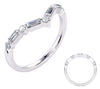 ESTATE .32CT DIAMOND 14KT WHITE GOLD 3D CLASSIC V SHAPE WEDDING ANNIVERSARY RING