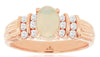 ESTATE .73CT DIAMOND & AAA OPAL 14KT ROSE GOLD 3D OVAL & ROUND CLASSIC FUN RING