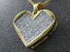 LARGE 2.60CT DIAMOND 14KT YELLOW GOLD 3D PRINCESS INVISIBLE HEART LOVE PENDANT
